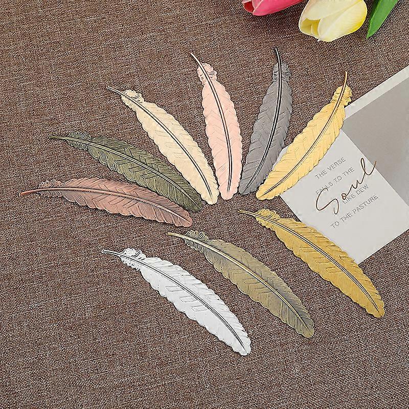 Metal Feather Bookmarks, Pack Of 8 Feather-shaped Bookmarks,8 Colours