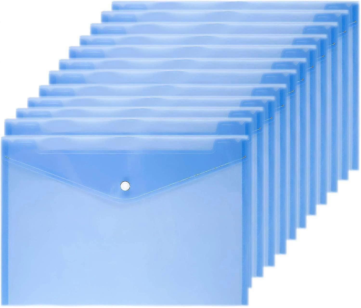 Envelope 12 Pcs Document Envelopes With Snap Button Quality Clear Document Folder For A4 Size
