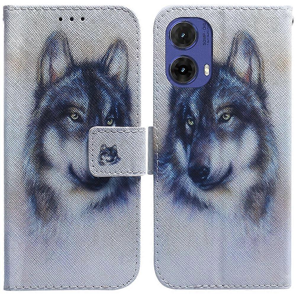 Drawing Leather Case For Motorola Moto G85