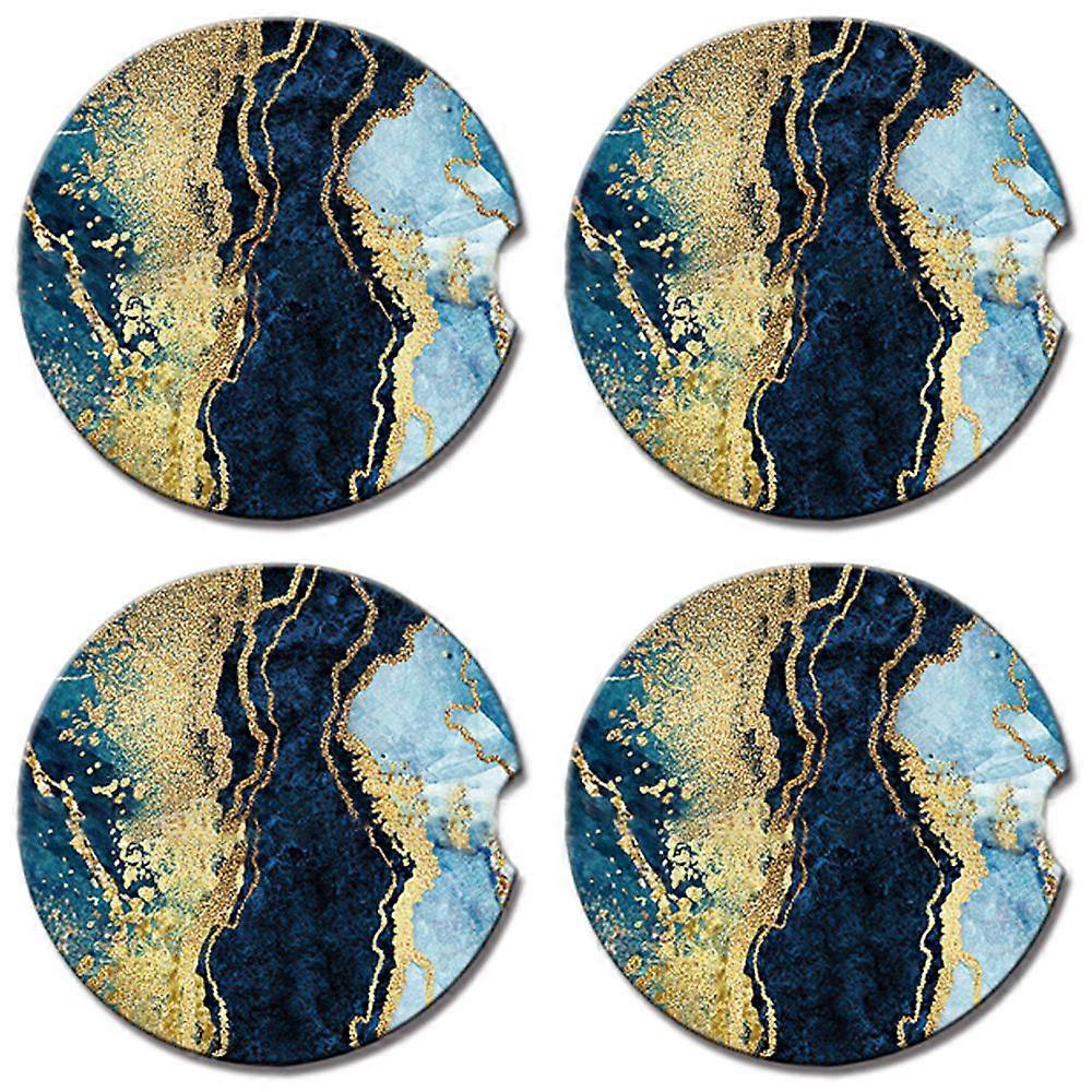 Marble Coasters for Drinks Absorbent  Modern Abstract Ceramic Coaster Set Cork Back GlitterNEW2