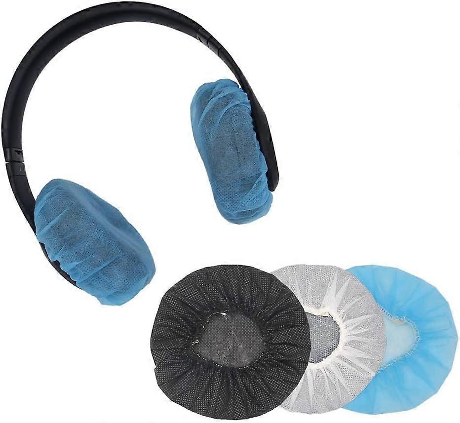 100 PCS Disposable Headphone Protective Cover Earphone Protector Headset Cover Replacement Suitable for 10cm-12cm Headphone (Black) Blue