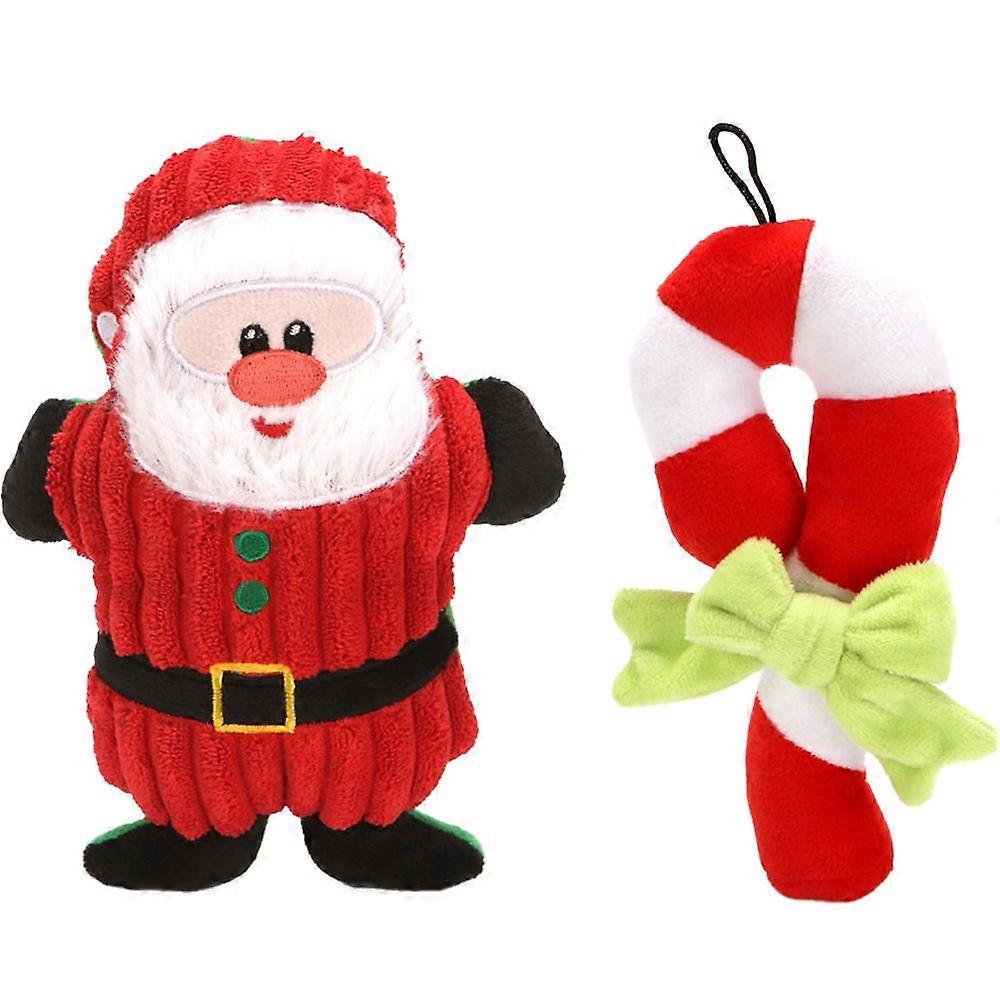Christmas Plush Dog Toys - Stuffed Chew Toys Puppy Interactive Toy Set for Small Medium Pets