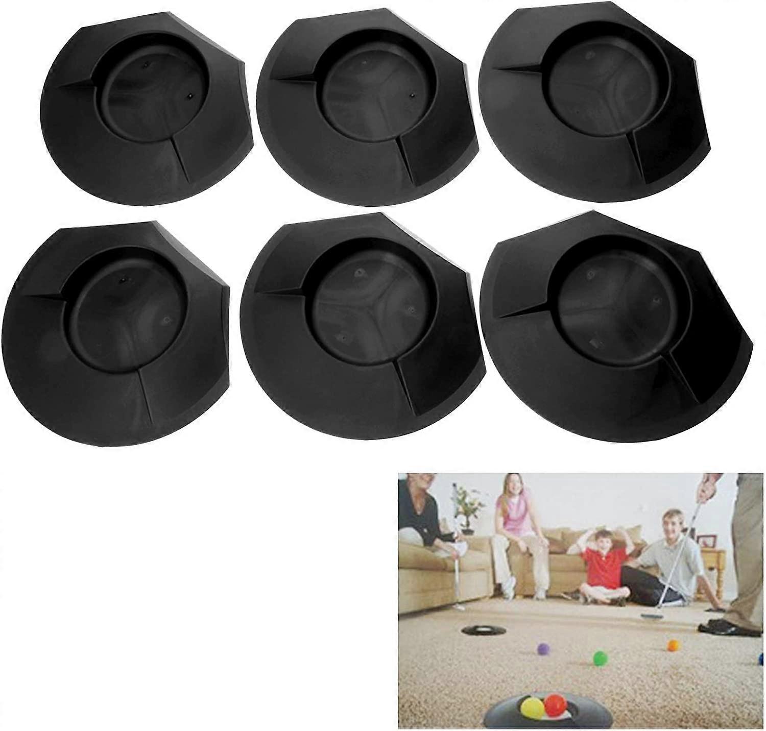 Golf Putting Training Aid Disc for Beginners (Black) 6 Pieces