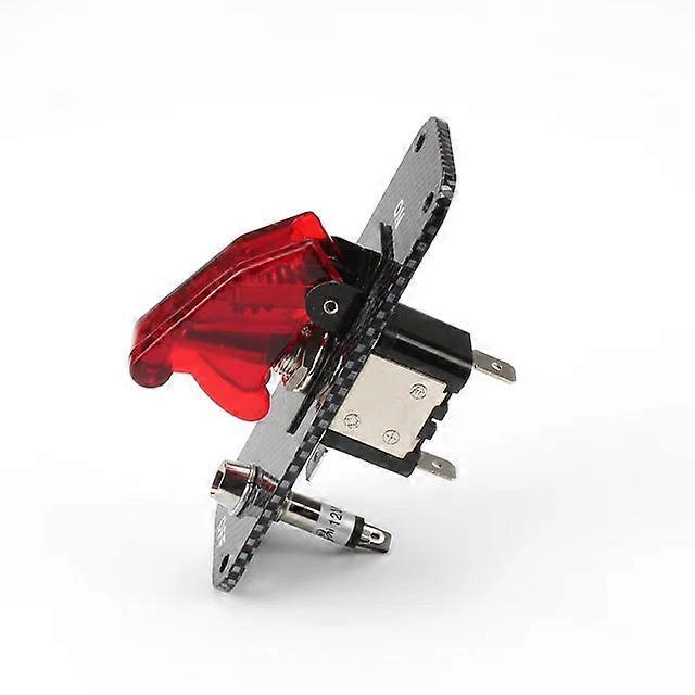 Carbon Fiber Racing Car 12v Ignition Panel Rally Engine Start Red Led Toggle Switch With Cover And Indicator Light