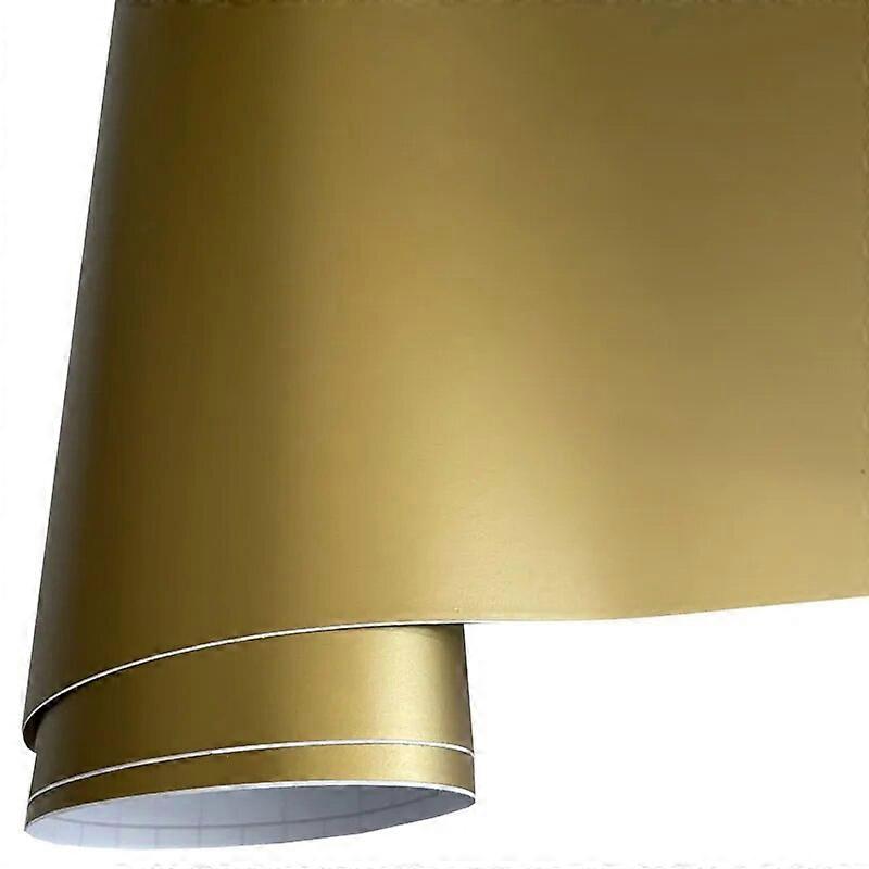 Self Adhesive PVC Gold Golden Matte Vinyl Wrap Car Sticker Decal with Air Release DIY Styling Car Wrapping Foil