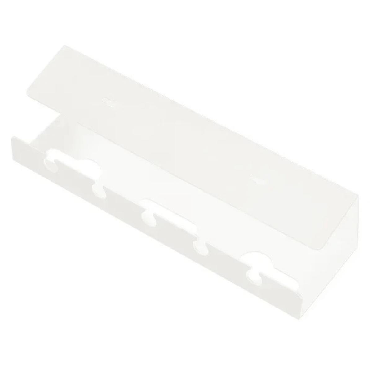 Cable Holder Under the Table, Manage Power Board Wires, Computer Desk Socket Fixing Without Punching, Storage Rack White