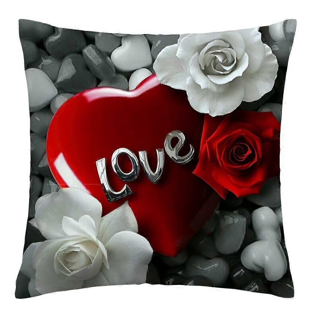 Rose Flower Print Polyester Kussensloop Ontwerp 641jpjcjh