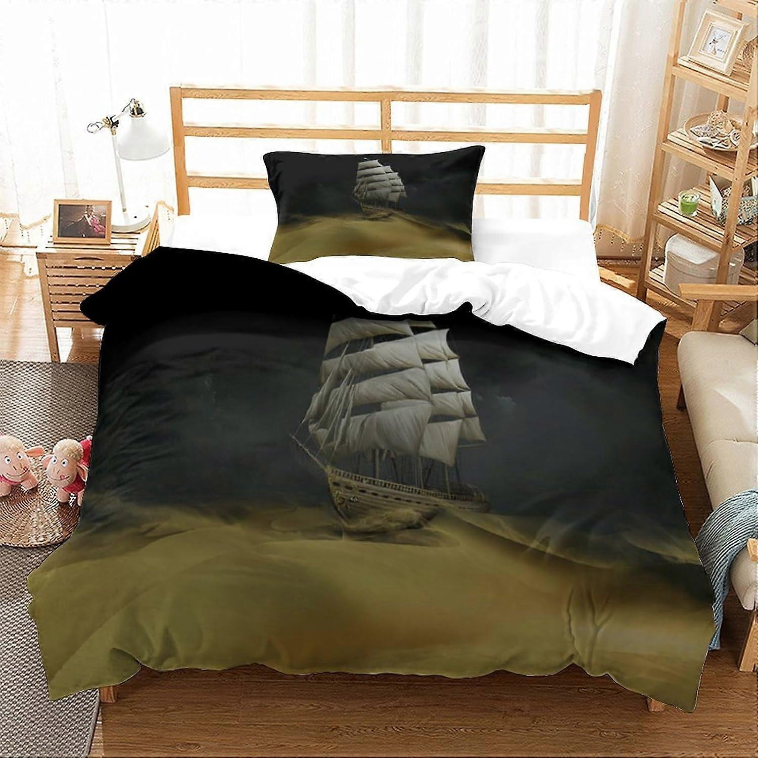 2 Piece Bedding Set The Adventures of Tintins Duvet Cover with 1 Pillowcase 3D Printed Hypoallergenic Soft Microfiber Bedding Set One Size