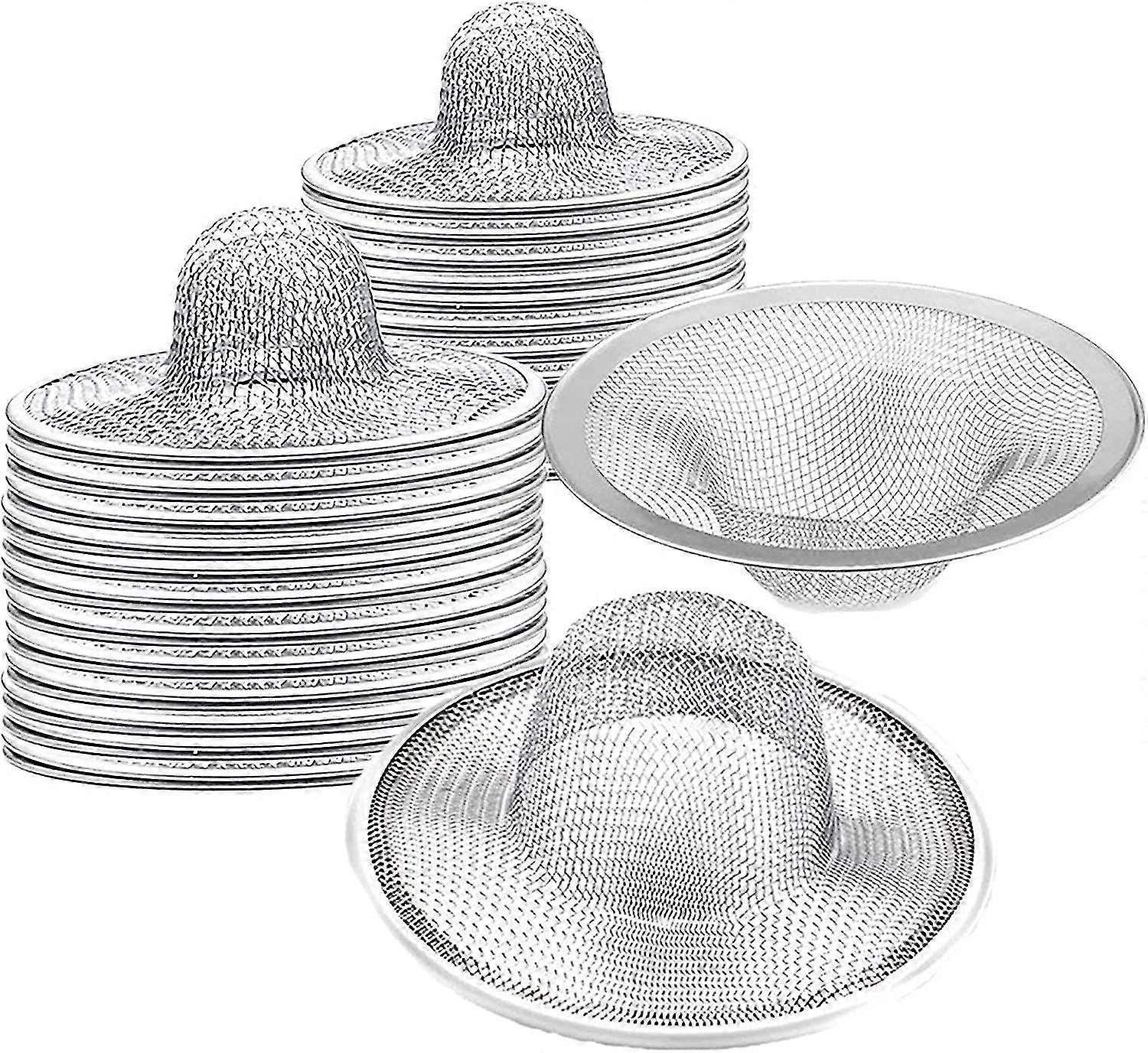 40 Pcs Heavy Duty Stainless Steel Slop Basket Filter Trap, 2.75" Top / 1" Mesh Metal Sink Strainer,perfect For Kitchen Sink/bathro