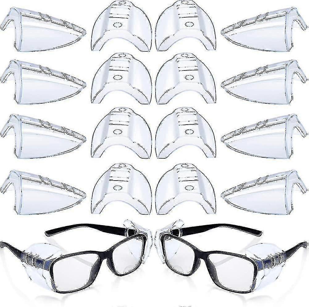 8 par sikkerhedsbriller sidebeskyttelse Slip Klar fleksibel slip skjold