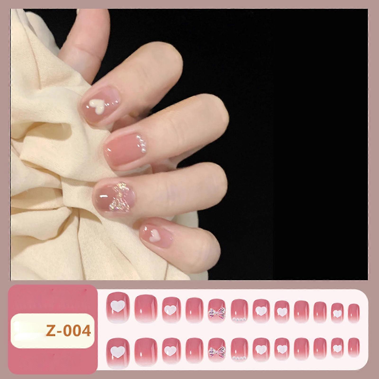 Unhas Falsas Rosa Translúcidas Atraentes Unhas Falsas Reutilizáveis