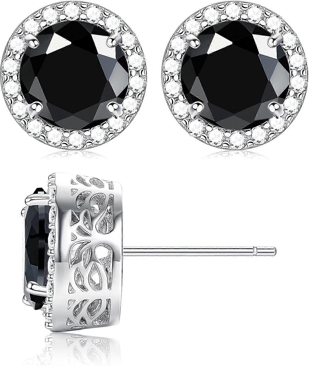 Orecchini rotondi con diamanti in argento 925 per uomo donna Orecchini ipoallergenici AAAAA in argento con zirconi