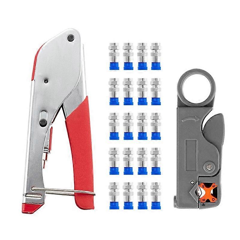 Coaxial Cable Crimping Tool Squeezing Forceps Wire Stripper For RG6 Coax Cable