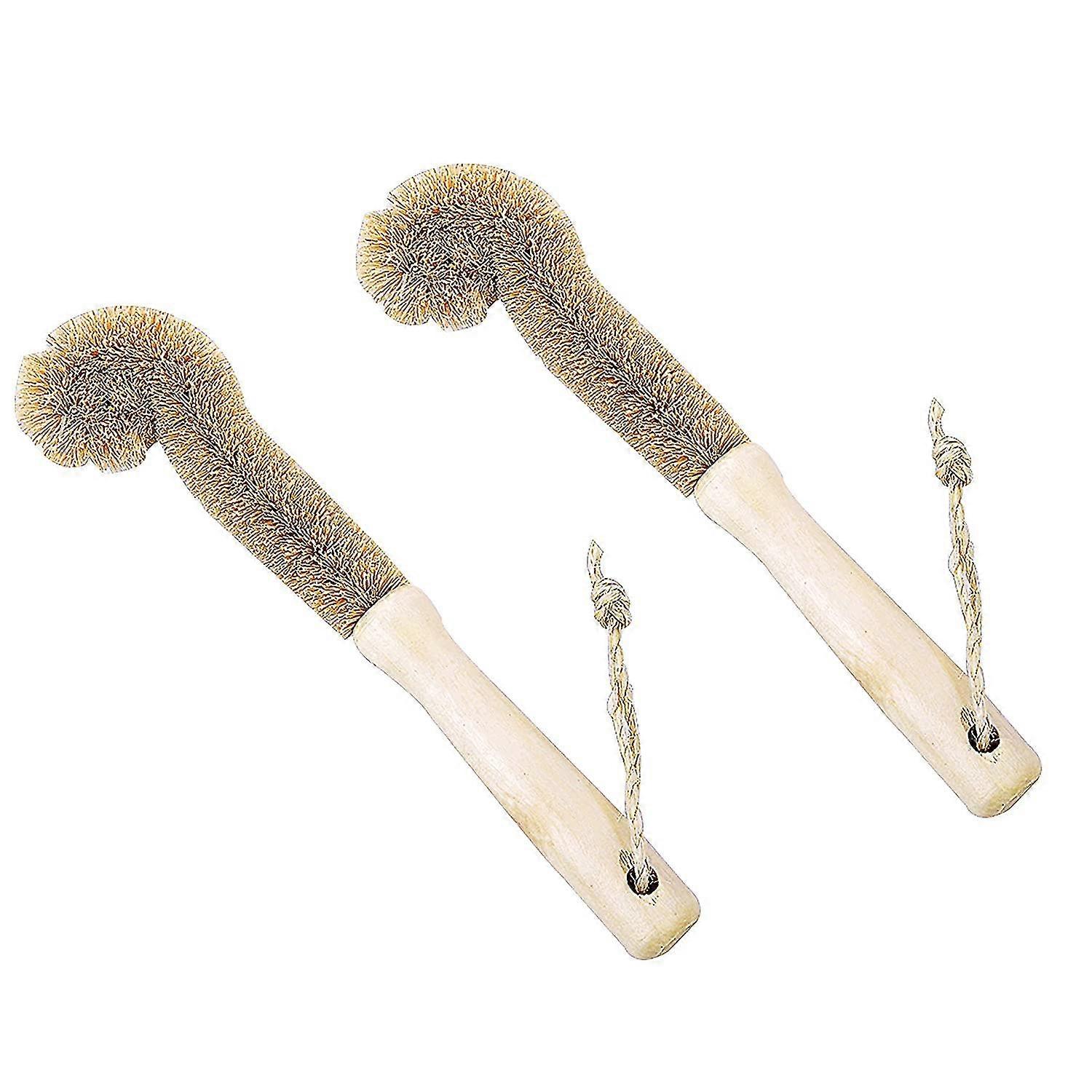 Set Of 2 Bottle Brushes, Glass Brushes, Cup Brushes, Curved Kitchen And Household Brush Heads For Thorough And Gentle Bottle Cleaning