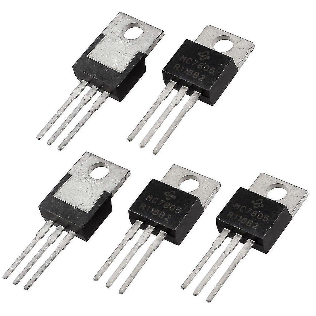 5 Pcs 3 Terminals 1.5a 5v L7805cv Postive Voltage Regulators