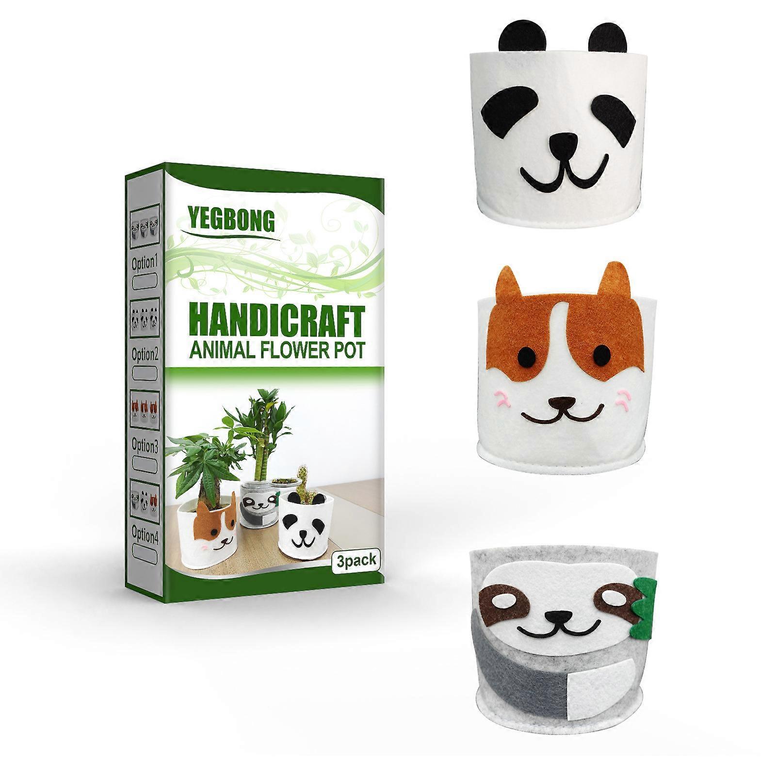 Felt planter flower pot cute animal shaped