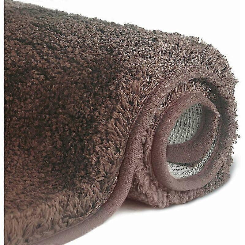 Tapis de Bain Antidrapant Poils Longs en Microfibre, Tapis de Sol Lavable en Machine avec Microfibre Douces Absorbant l'eau pour la Baignoire, la Dou