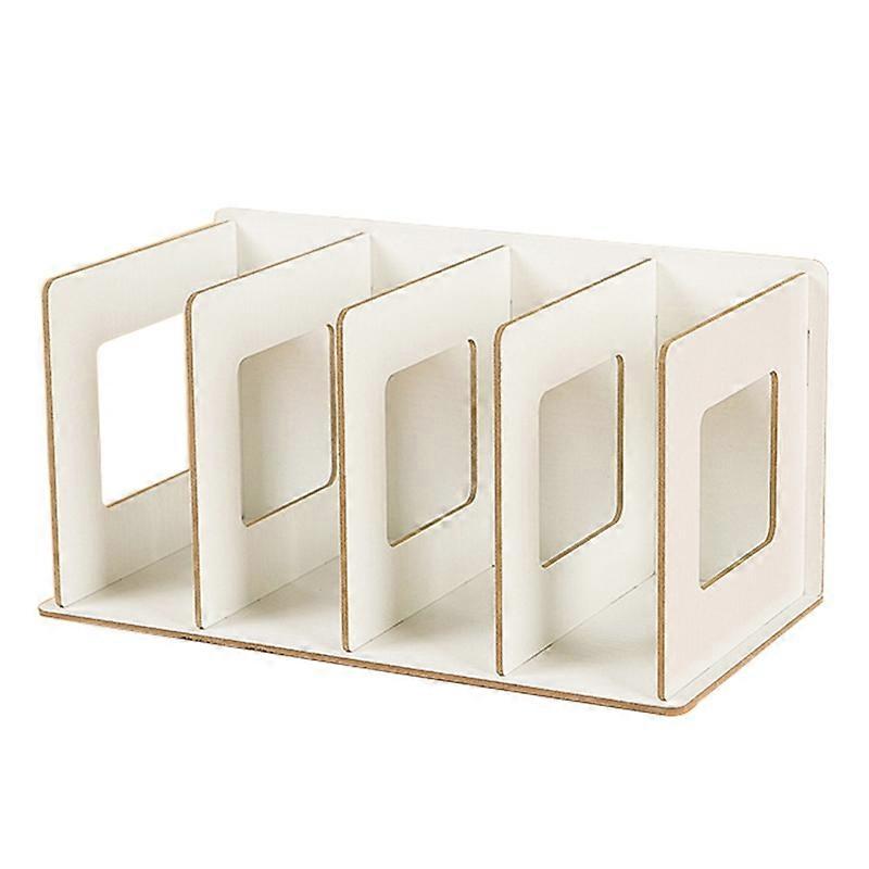 4 Grids Wooden Bookshelf Storage Rack Tabletop Bookcase Organizer Home Decor KAESI