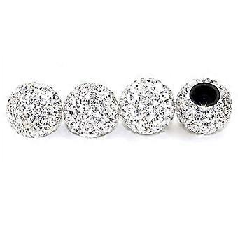 4Pcs/Lot Universal Car Wheel Tire Valve Stem Cap Shining Dustproof Cap Set (White)