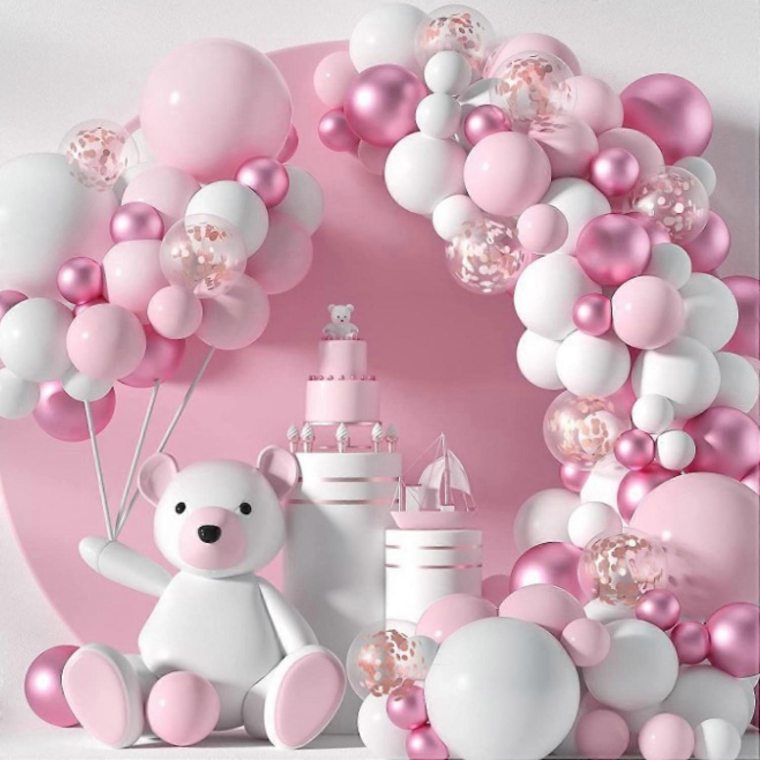 107-piece pink balloon set