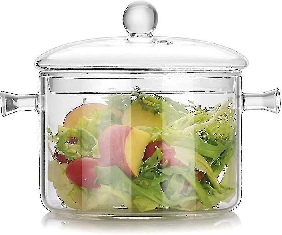 Kapaklı Cam Tencere, 1.5l / 50 Oz Isıya Dayanıklı Cam Set Üstü Set Tencere ve Kapaklı Tava, En İyi El Yapımı Cam Tencere Seti Ocak Güvenli Uyumlu