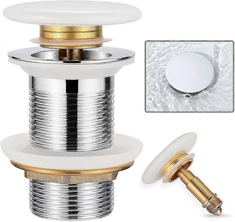 drain tap without overflow with seal pop-up brass tap g1"drain connection with click function drain plug