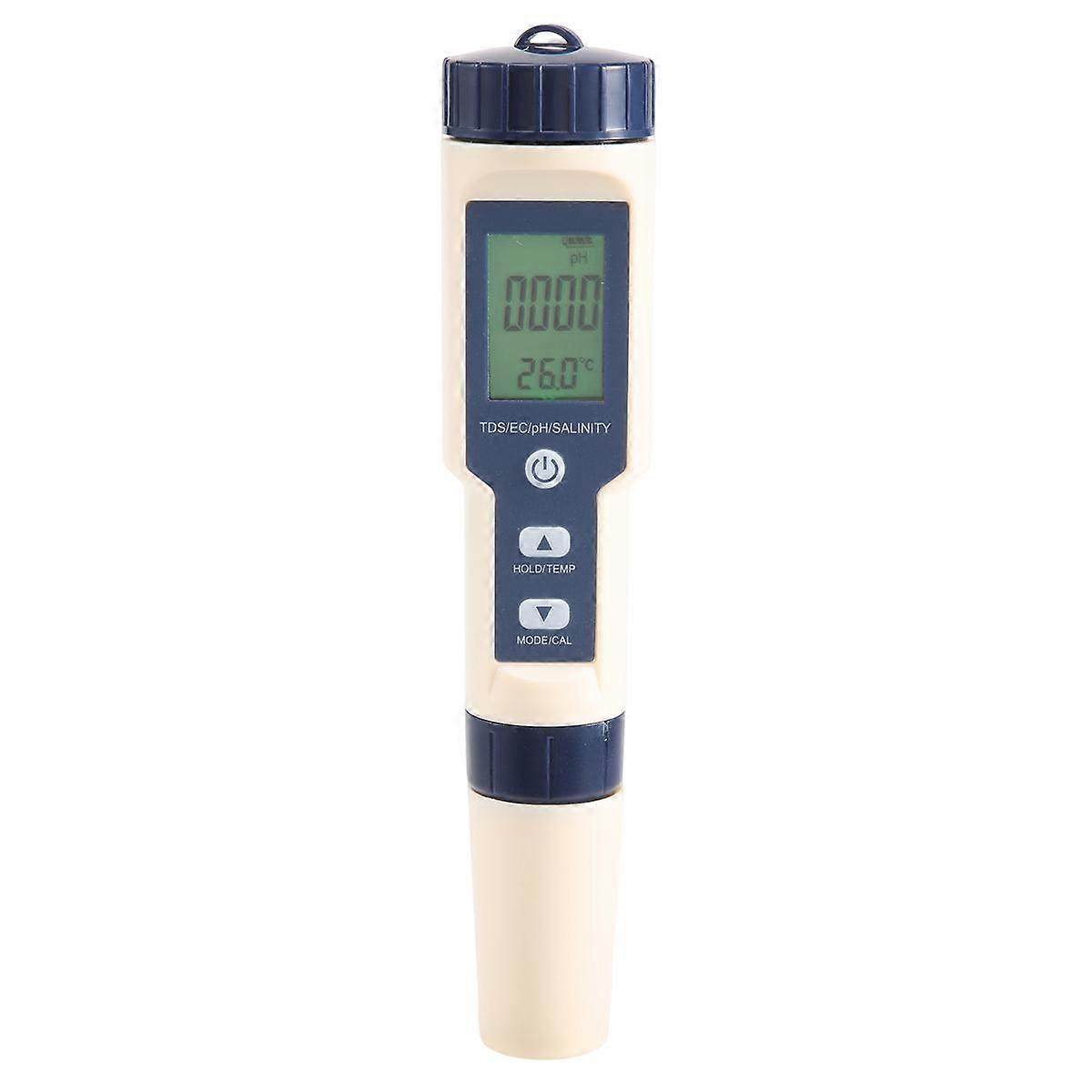 5 in 1 TDS/EC/PH/Salinity/Temperature Meter Digital Water Quality Monitor Tester for Pools, Drinkin