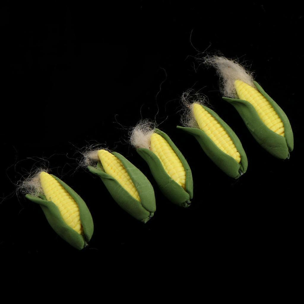 2x 1/12 Scale Corn Dollhouse Miniature Vegetable Food Accessory 5pcs