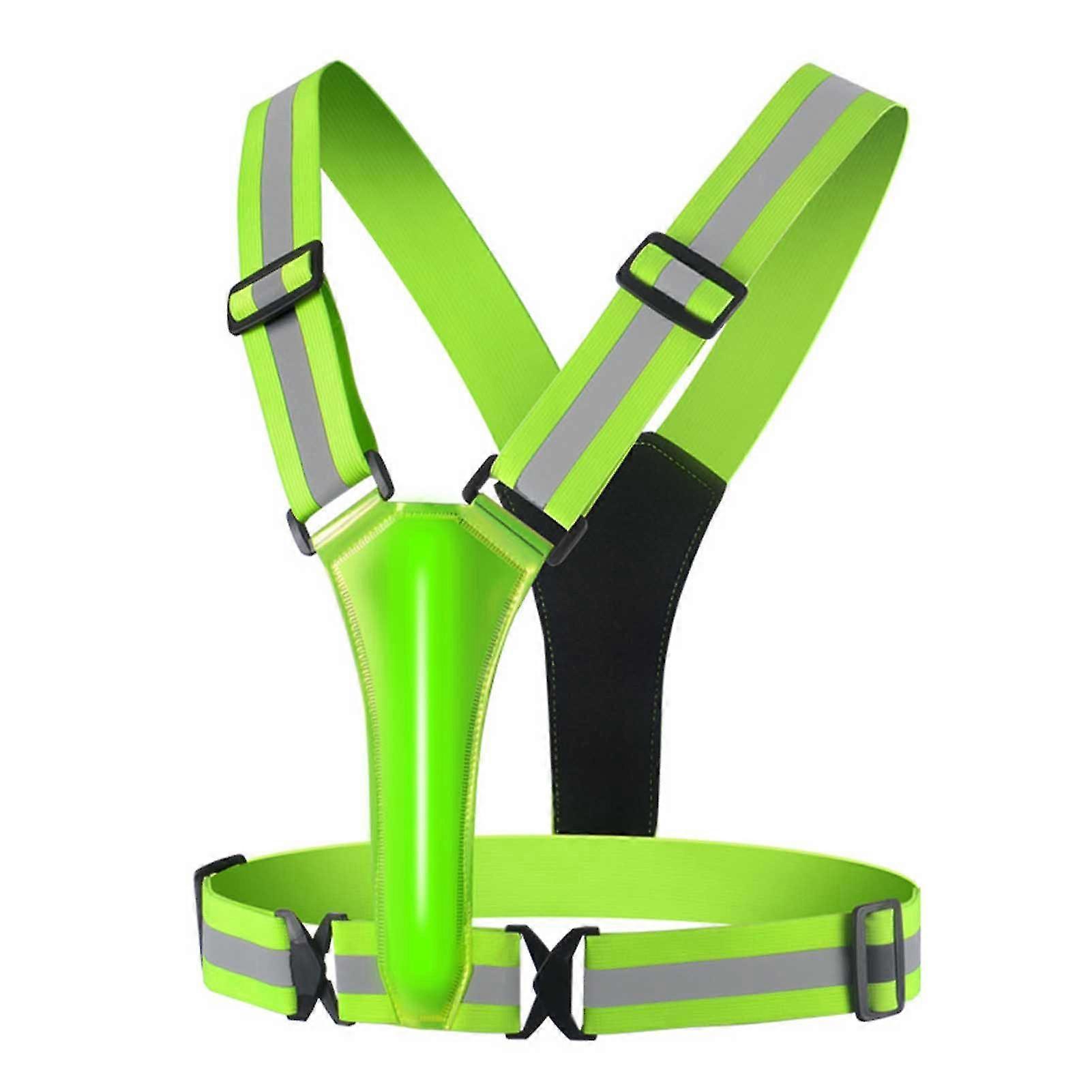Led Reflective Vest For Safety Adjustable Double-side Led Strips 3 Lighting Modes For Night Walking Jogging