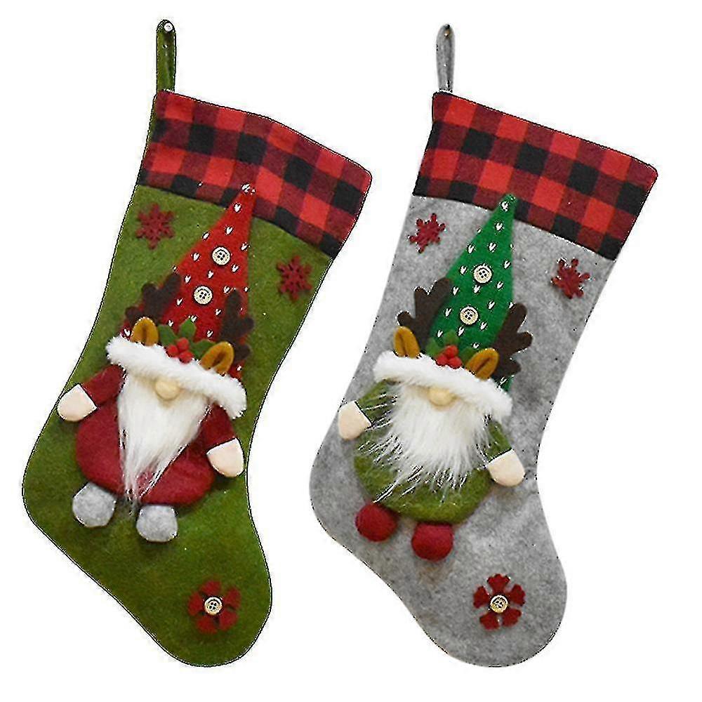 Julstrumpa 2pack, 3d Tomtar Julstrumpor