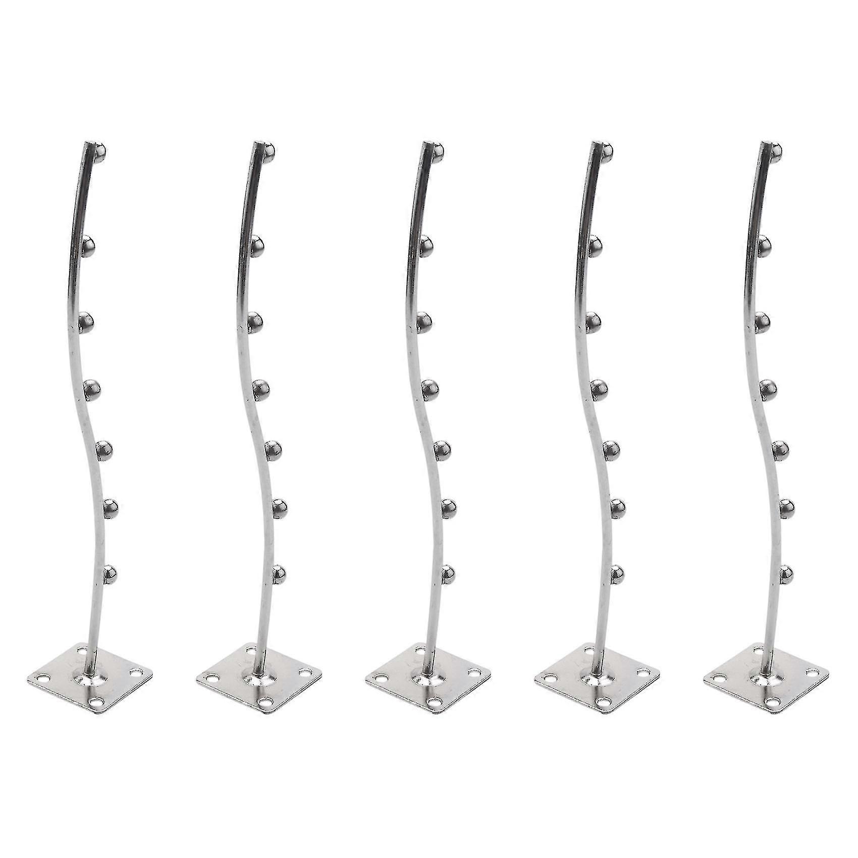 5x Wall Mount Waved Waterfall Hanger Rack 7 Beads Garment Display Hooks-jie