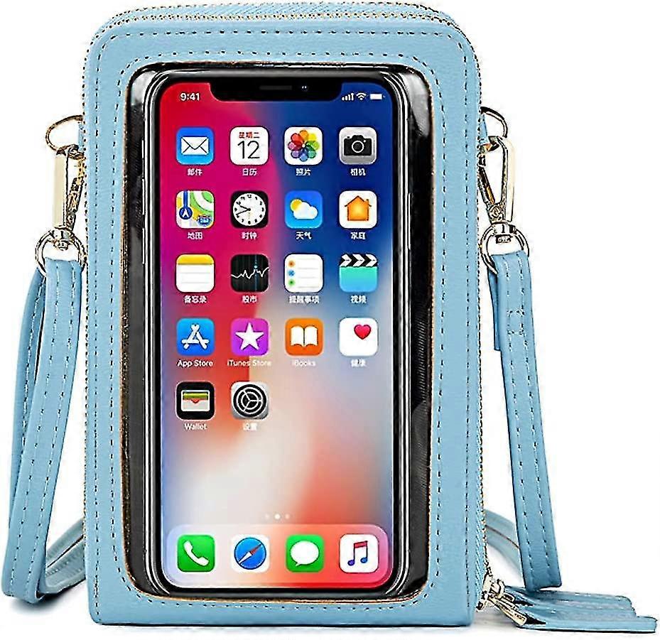 Small Shoulder Bag, Women's Touch Screen Bag Mobile Phone Shoulder Bag 3 Zipper Pouches