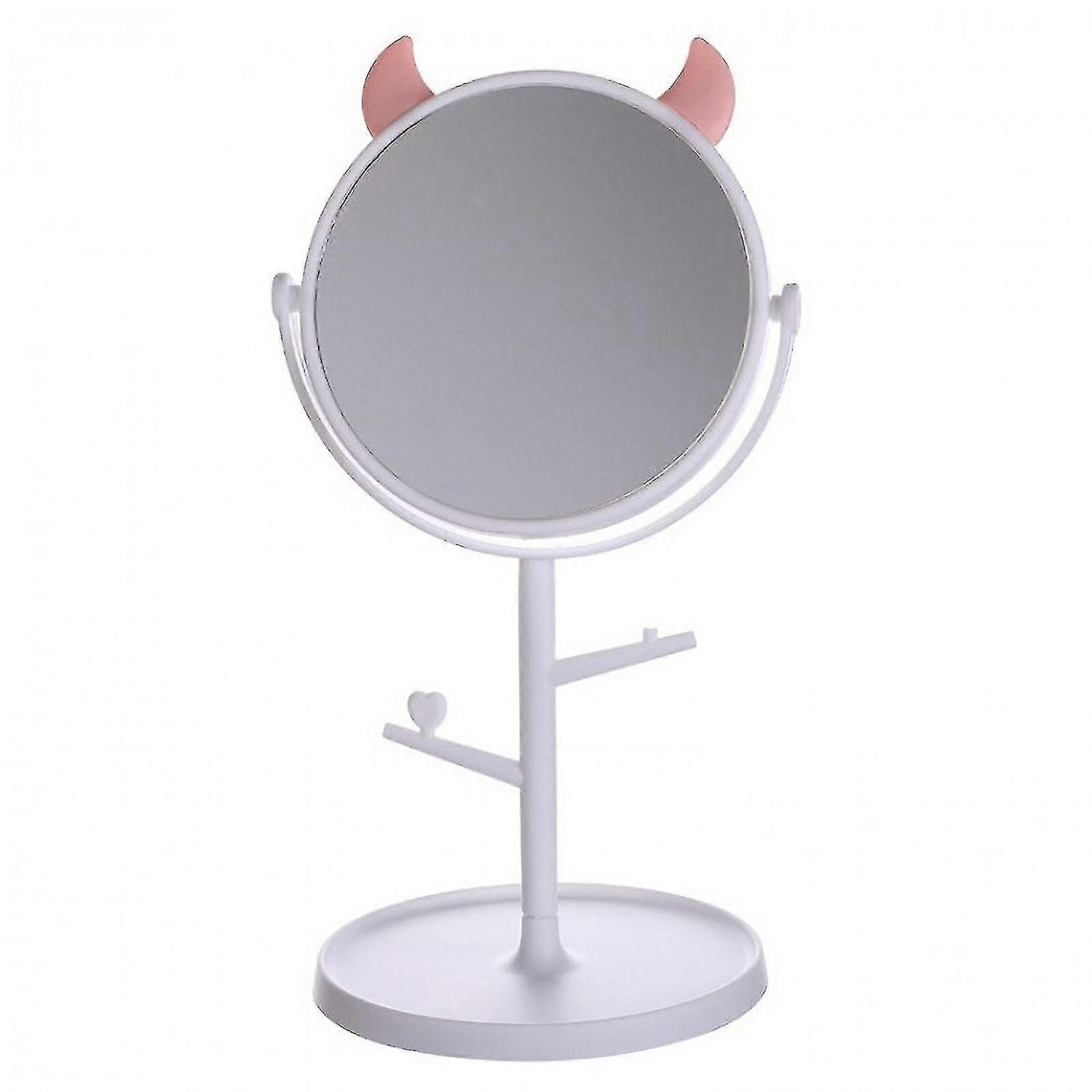 مرآة ماكياج مع لطيف شكل الأذن مجوهرات حامل رف قابل للإزالة لغرفة النوم