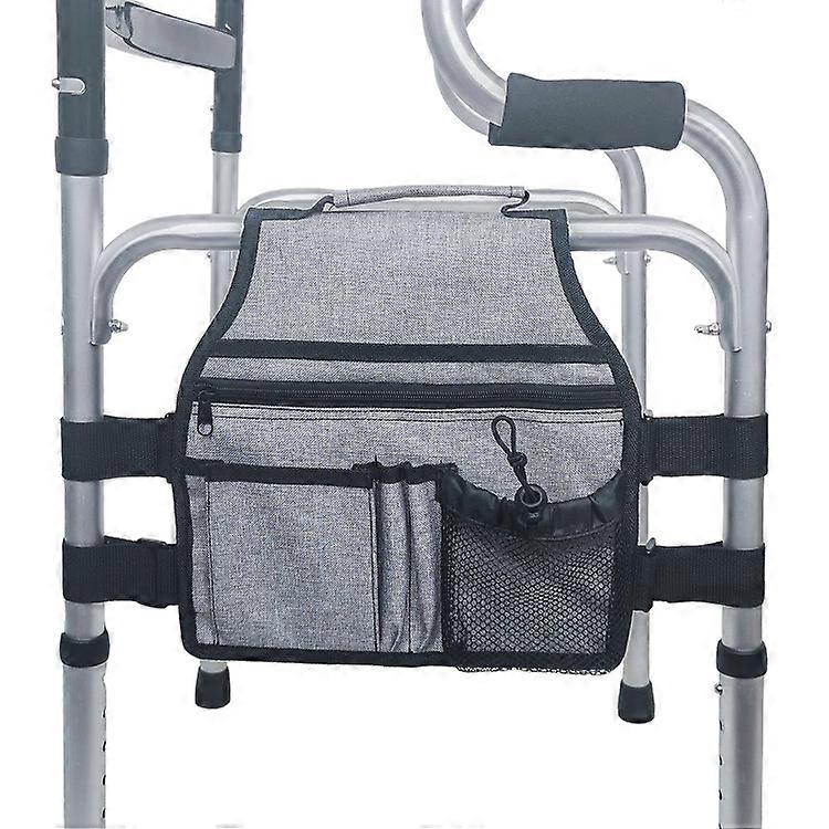 Side Walker Bag, Side Access Bag Walker Pouch Organizer with Handle Multifunctional Accessory for Most Walkers with Side Bar, Easy to Install and Ligh