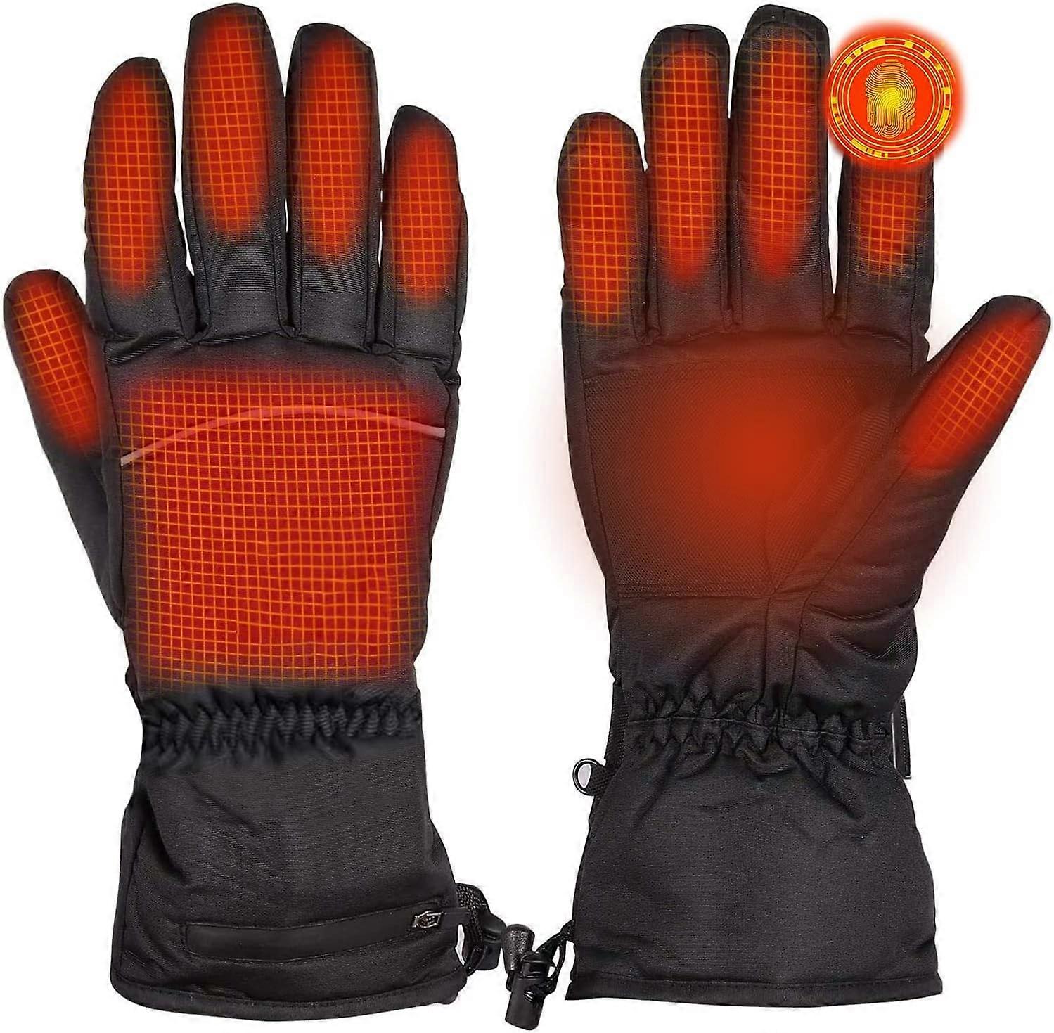 Rechargeable Heated Gloves Touch Screen, Washable, Electric Ski Gloves