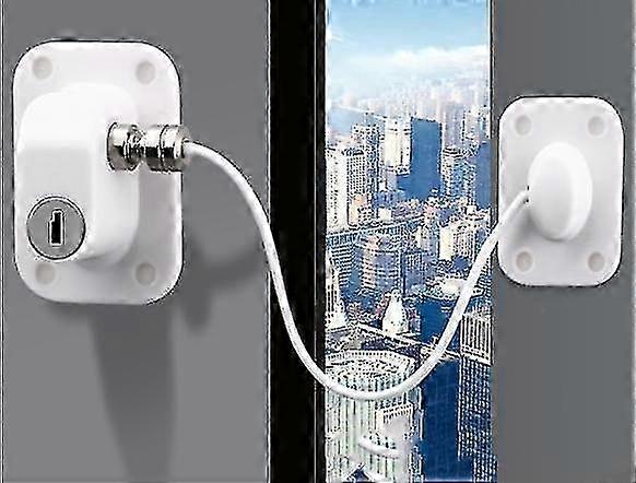 Window Safety Locks Self Adhesive 2-pack Baby Window Restrictor With Key Upvc Window Lock Child Safety Cable Lock Pet Window Restrictor No Drilling Ch