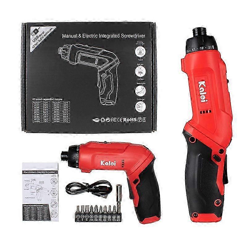 Rechargeable 3.6V Cordless Screwdriver Includes 9pcs Bit, 1pc Bit Holder, USB Charging Cable