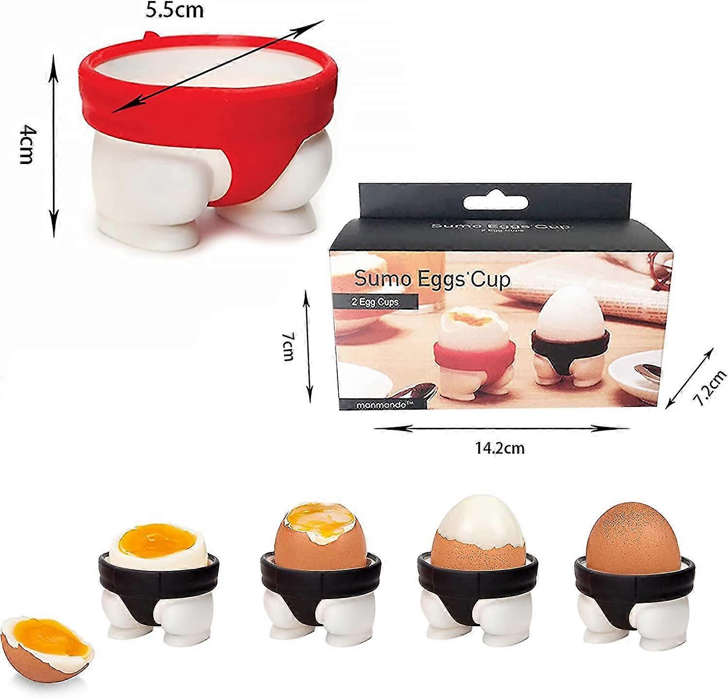 Eierbecher, 4pcs Eierbecher Kieselgel Eierbecher Sumo Eierbecher Set Kinder Eierbecher, 6 * 5,5 * 4cm
