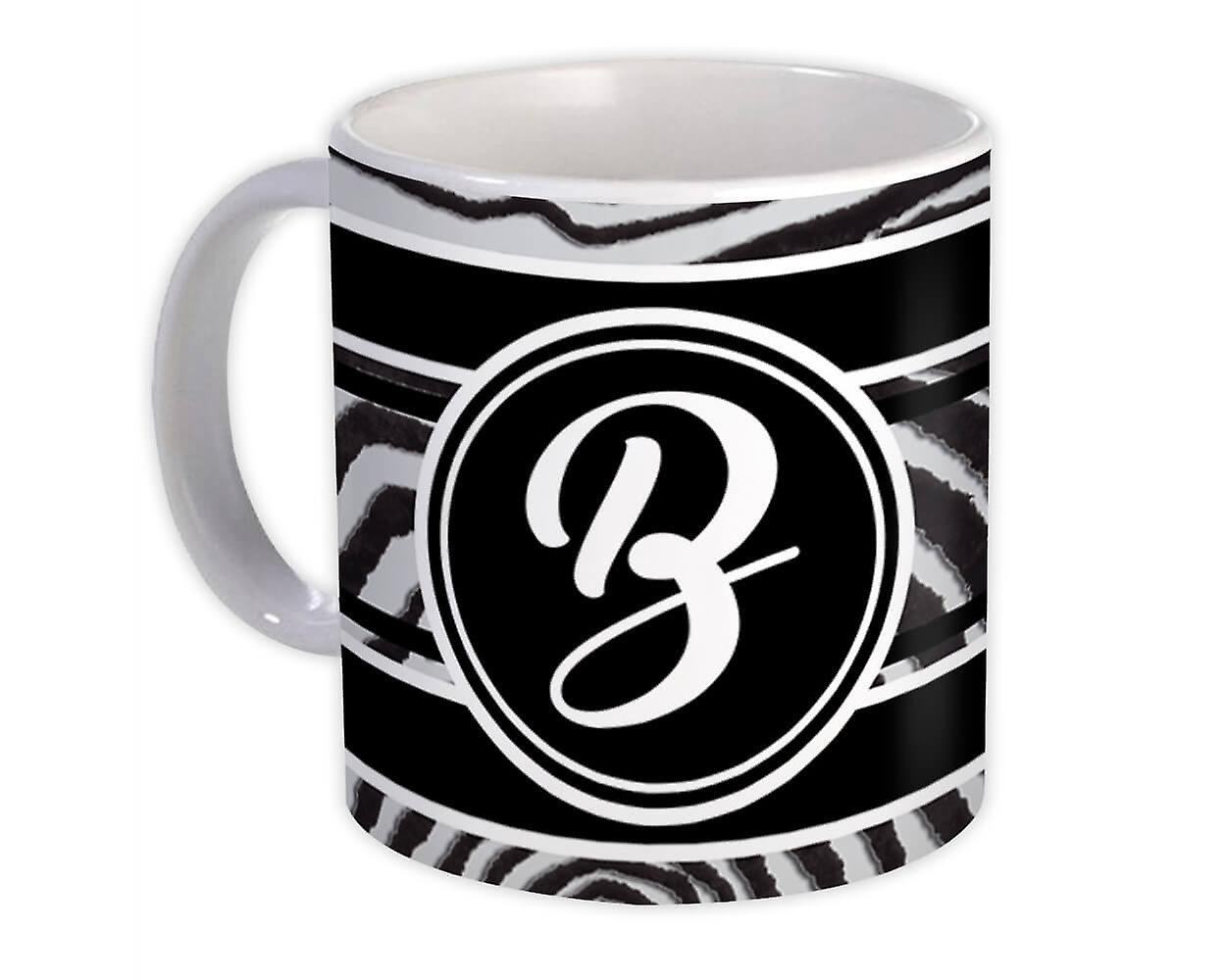 Hediye Kupa: Monogram Letter B Zebra