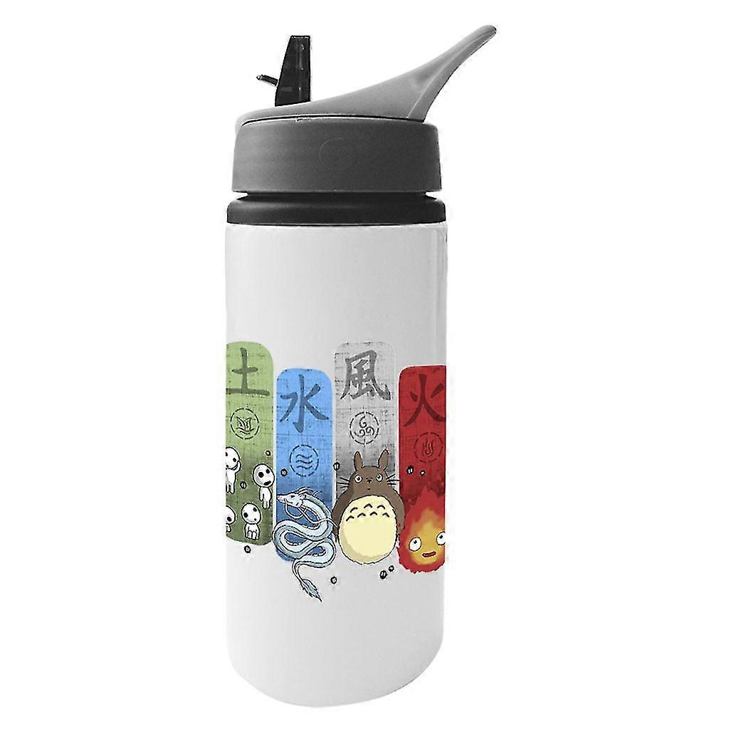 スタジオジブリエレメンタルチャームアルミニウムウォーターボトルストロー付き