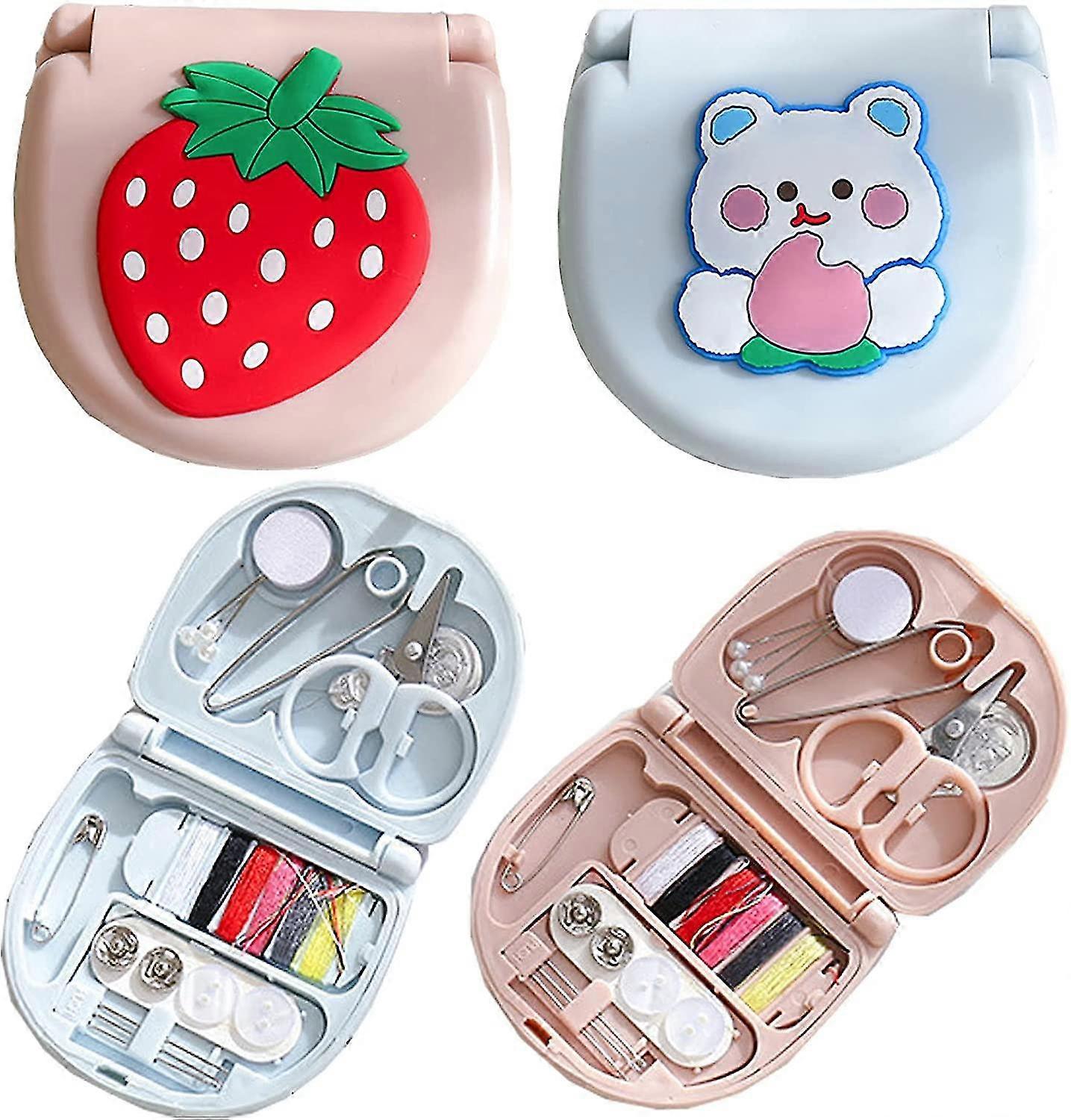 2 Pack Small Sewing Kitportable Needle And Thread Kit Box Plastic Sewing Boxstyle 1