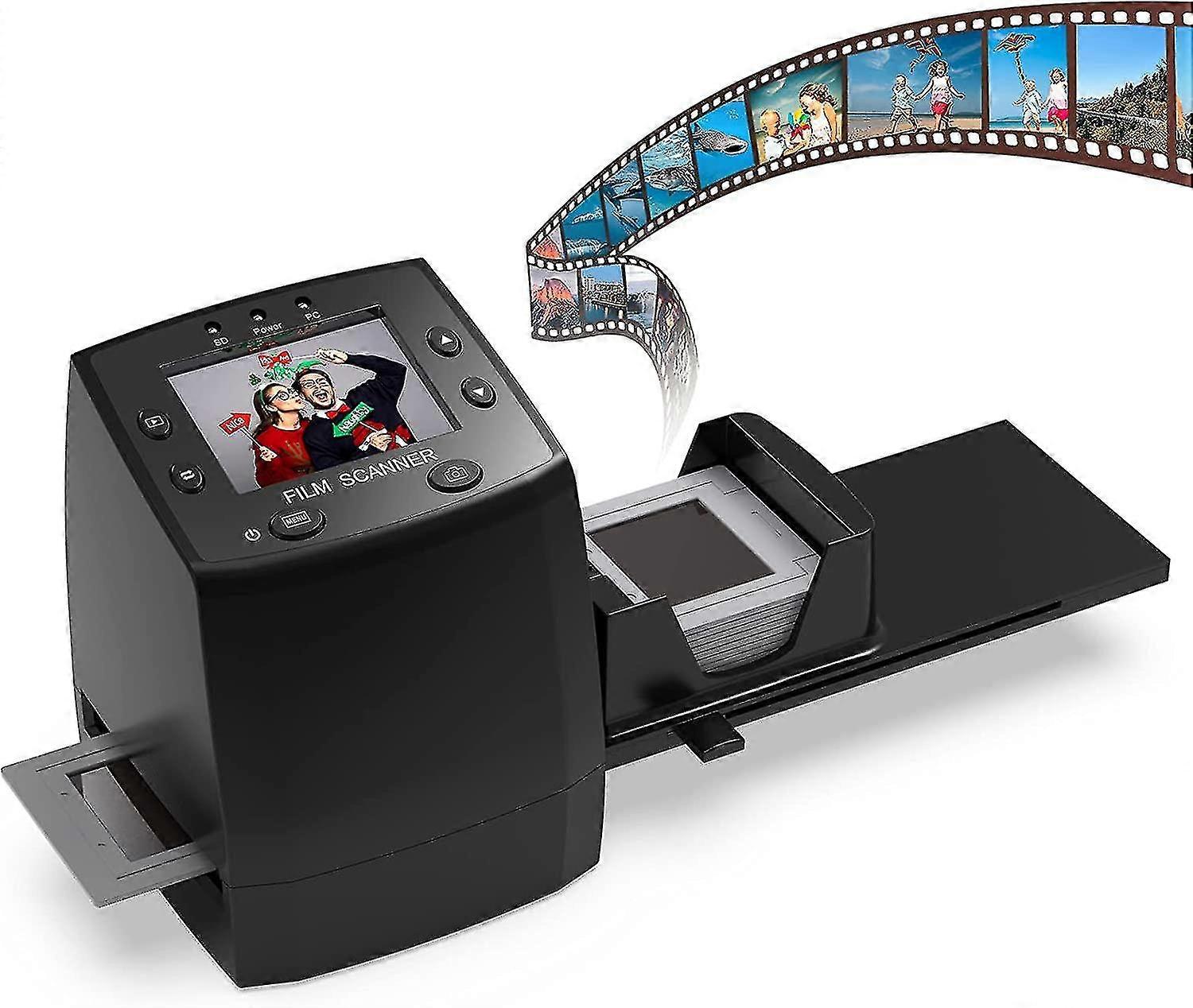 135 Film Negative Scanner High Resolution Slide Viewer,convert 35mm Film &slide To Digital Jpeg Save Into Sd Card, With Slide Mounts Feeder No Com