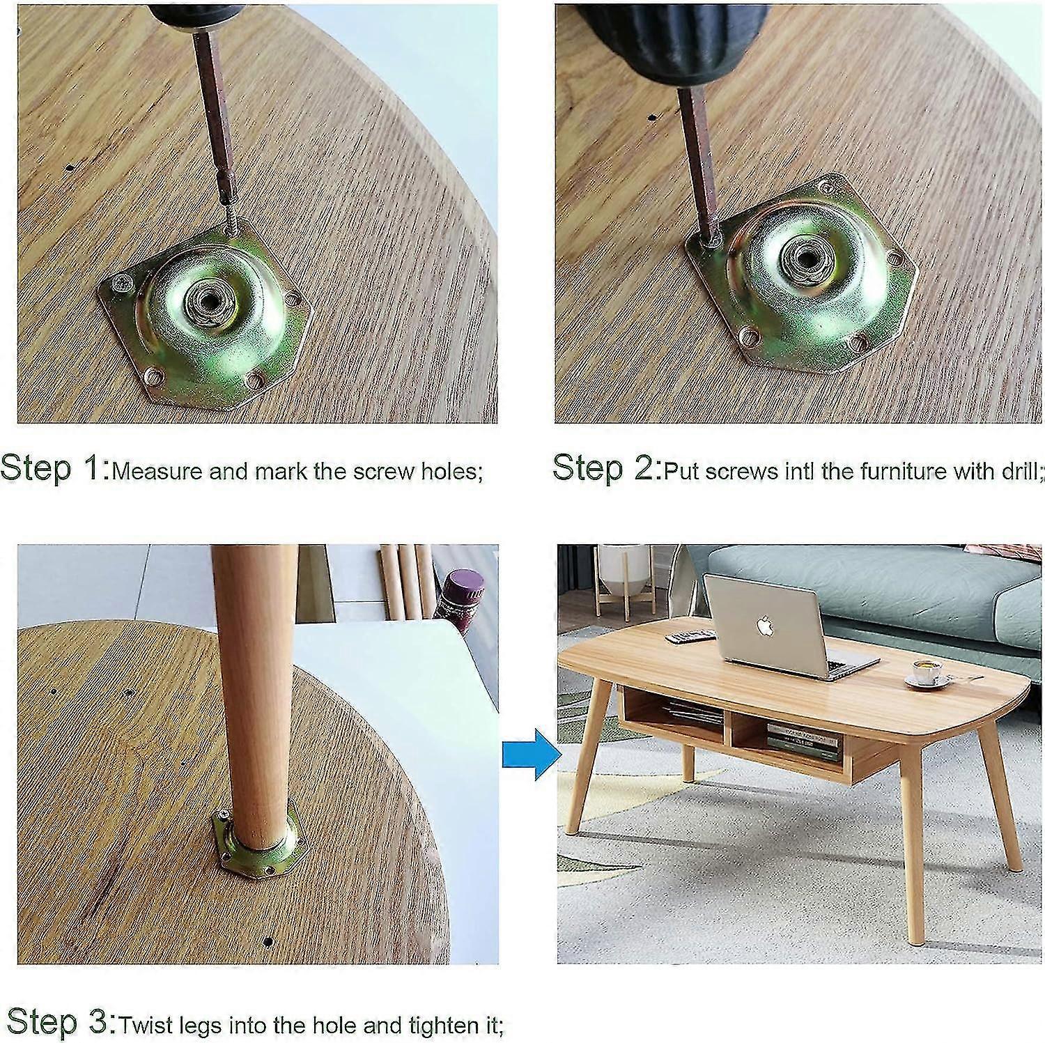 12inch Furniture Legs,round Solid Wood Table Legs,mid Century Modern ...