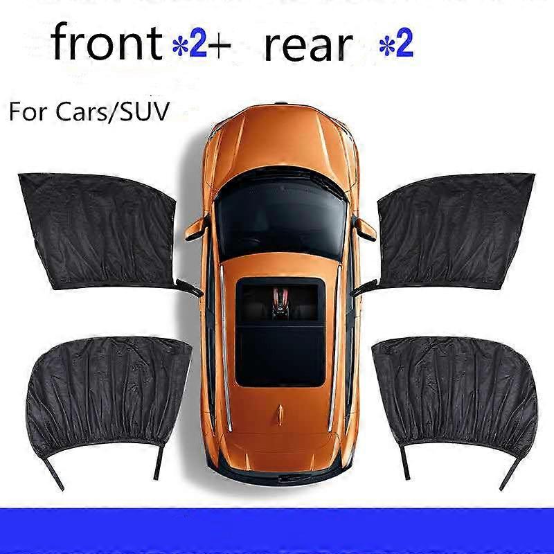 2/4pcs Car Front Rear Side Window Sun Visor Shade Car Mesh Cover Sunshade Insulation Anti-mosquito Fabric Shield UV Protector