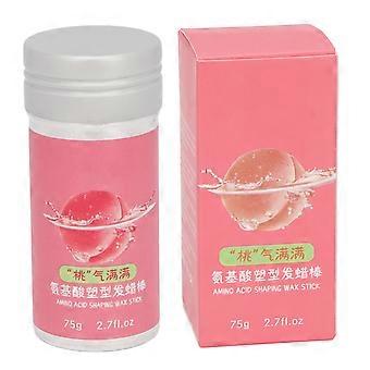 Barra de cera para el cabello Extracto de melocotón Suavizante Flyaways Barra de cera de peinado de larga duración para cabello encrespado 75g