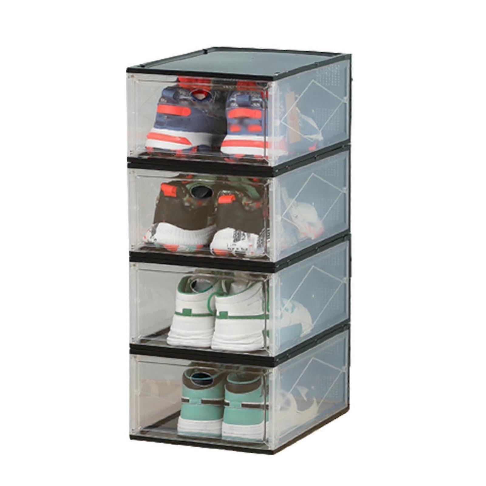 Large Plastic Shoe Organizer Space Saving Dust Resistant Boxes For Shoe Storage Management