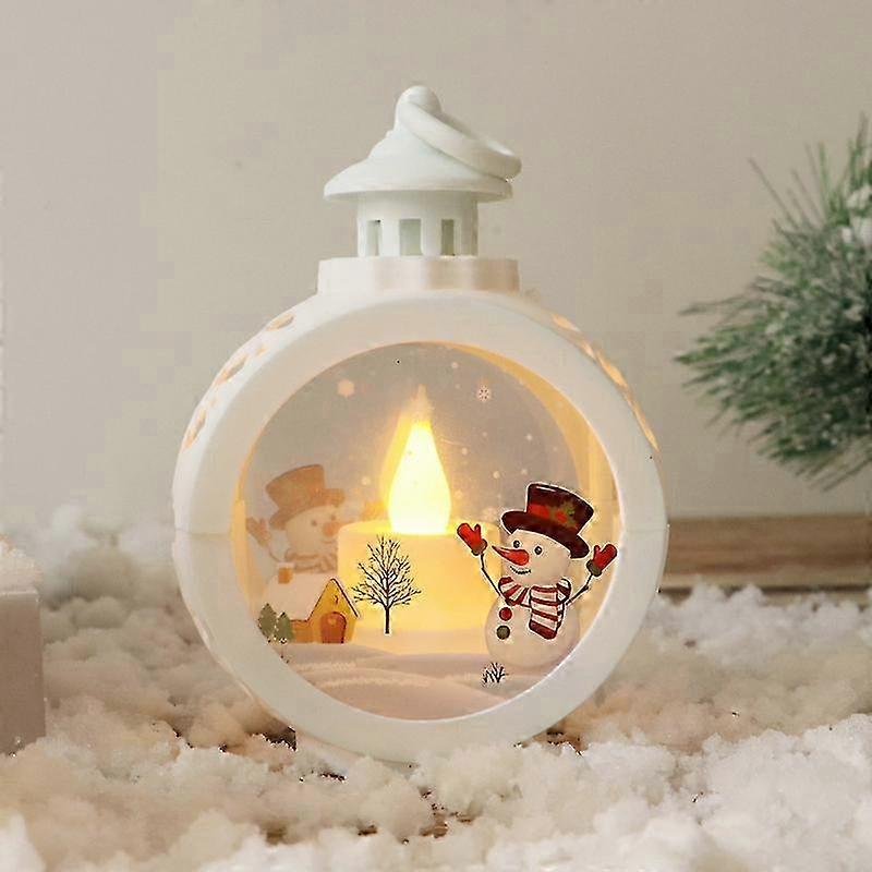 Year Santa Elk Round Light String Christmas