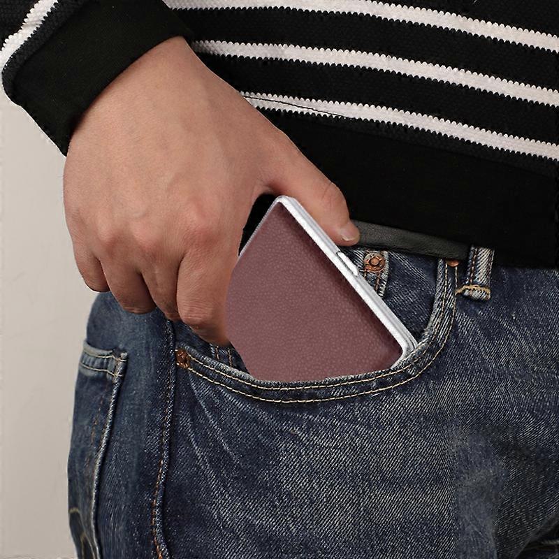 Leather Metal Cigarette Case, Can Hold 20 Cigarettes