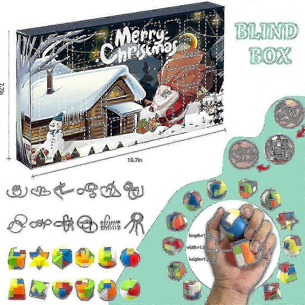 2022 Christmas 24 Days Countdown Advent Calendar Xmas Fidget Challenge Toys Surprises Blind Box Gifts
