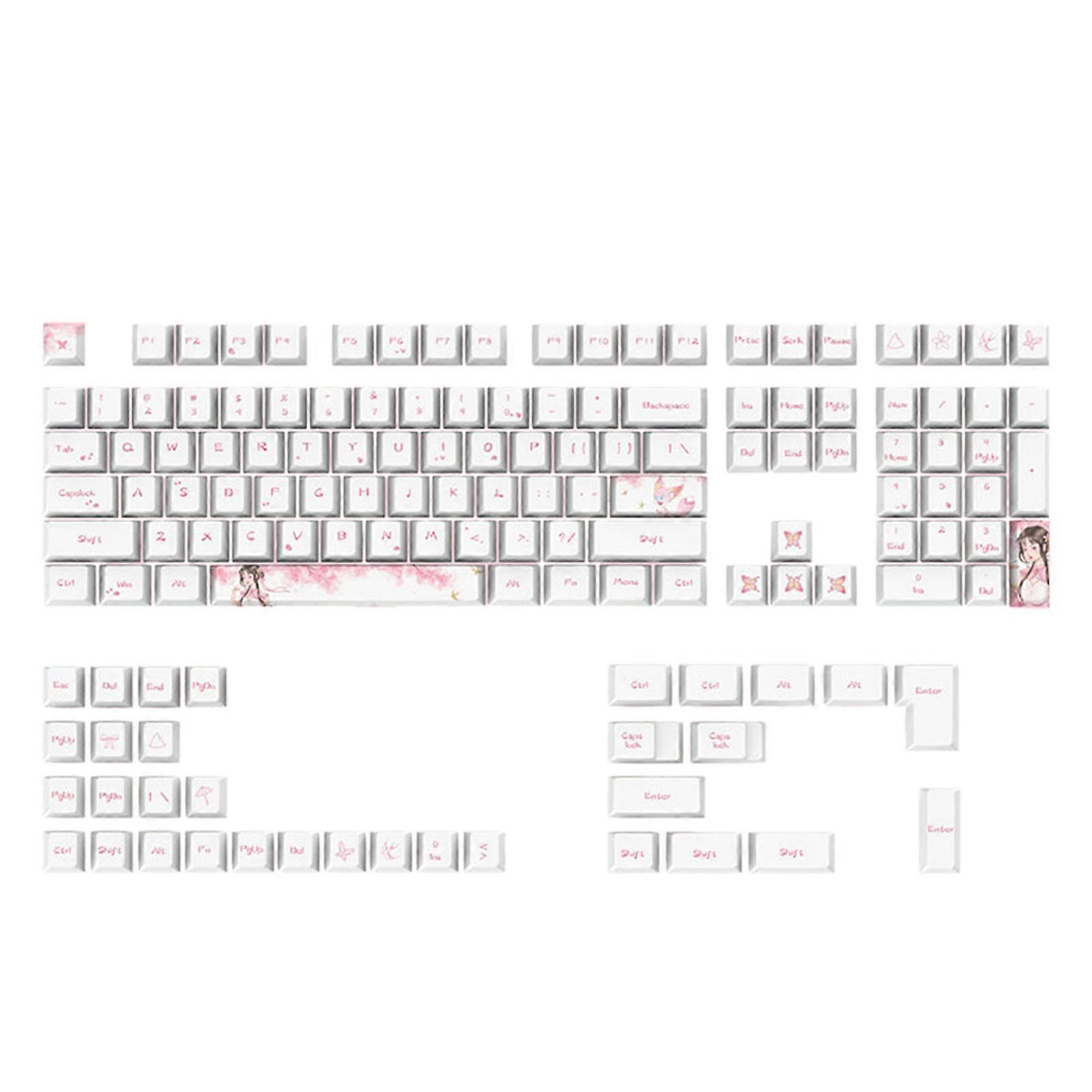 Cherry 108 Keys Keycaps For Gaming Mechanical Keyboard Thick PBT Dye Sub Keycap